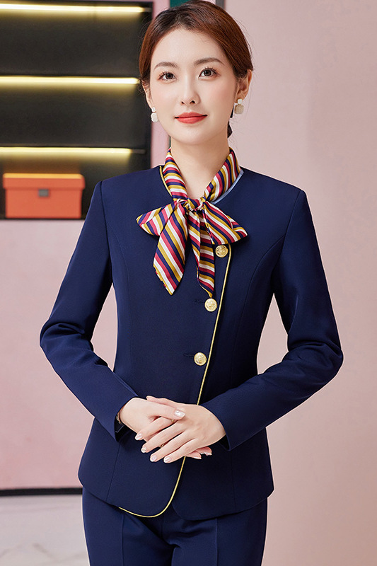 Stewardess Uniform Hotel Front Desk Work Clothes Professional Suit Skirt Female Autumn and Winter Restaurant Cashier Waiter Vest Work Clothes