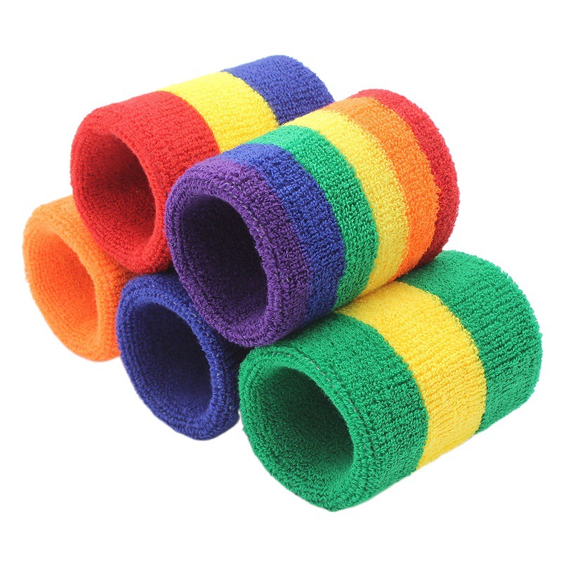 Deportes muñequera diadema absorbente de sudor fitness baloncesto correr sudor-limpieza transpirable pulsera diadema color clip color de punto cálido