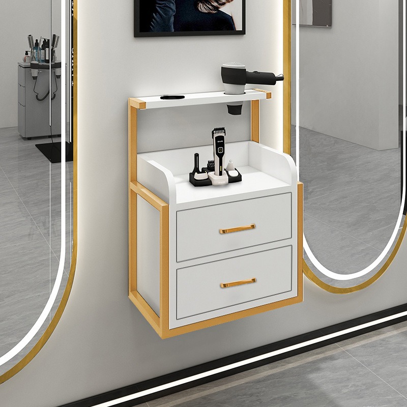Gabinete de herramientas de peluquería, mesa de corte de pelo especial para salón de peluquería, gabinete de herramientas de peluquería montado en pared, armario de peluquería