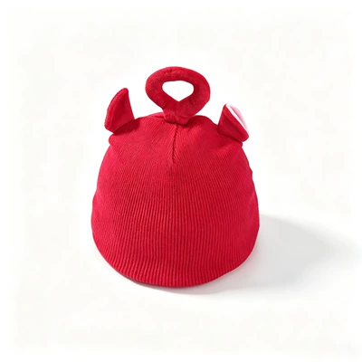 Ski helmet cover, knitted soft helmet, snow helmet, braid head covering, snow helmet with rabbit ear decoration, helmet cover, hat (Motosiklet dəbilqələri) - teletubbies-red