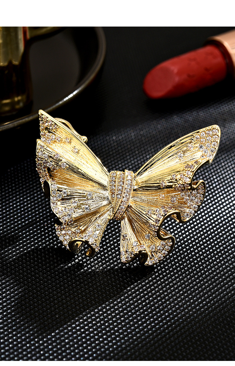 Exquisite Gold Schmetterling Brosche Für Damen Vielseitig Schmuck_voghion.com