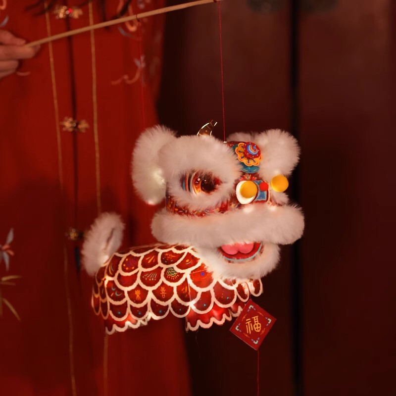 中秋节非遗醒狮灯笼元宵节手工diy材料包幼儿园儿童拍照暖场花灯|undefined