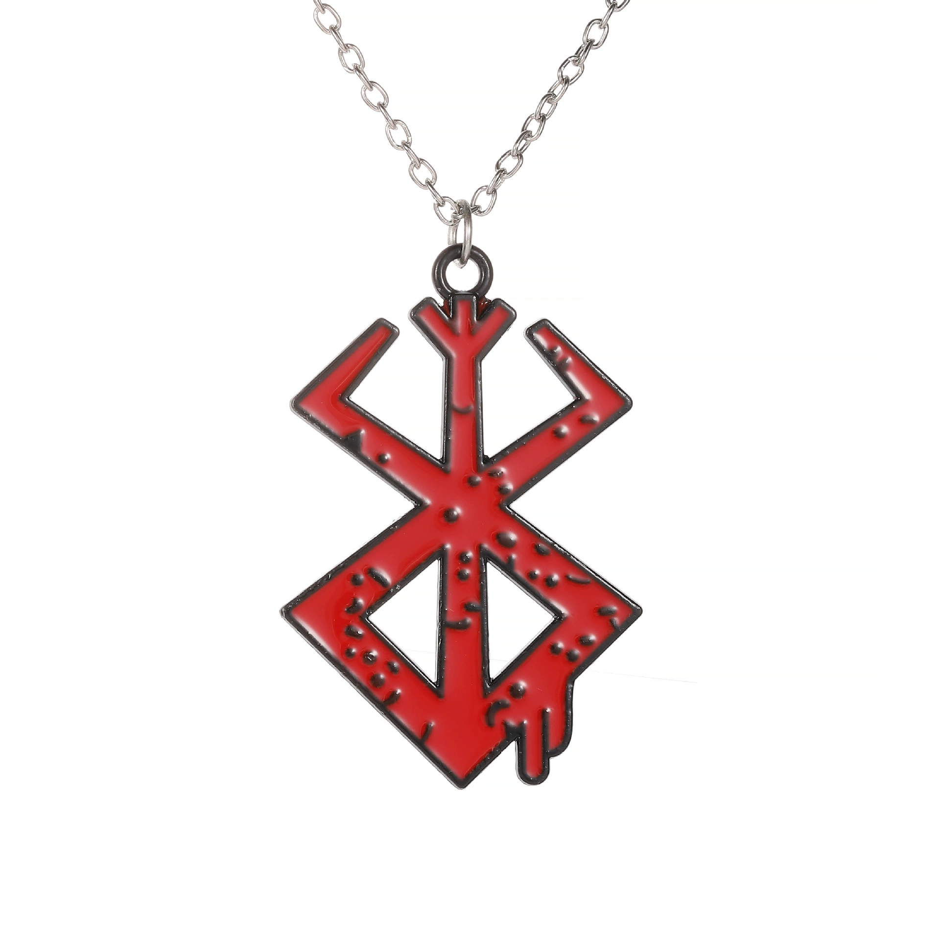 Подвеска (berSerk) символ ключа Повелителя — цинковый сплав, цепь 50 см, красный/черный/серебряный