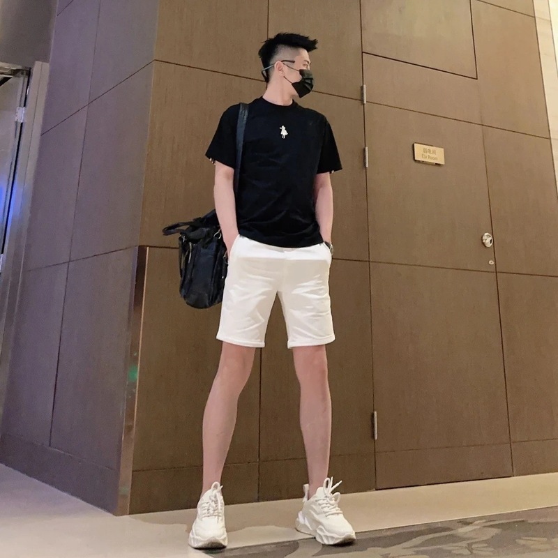 【高品質紳士服】夏ファッション、軽い高級感、シンプル、多用途、トレンド、カジュアル、スリム、ラウンドネック、メンズ半袖|undefined
