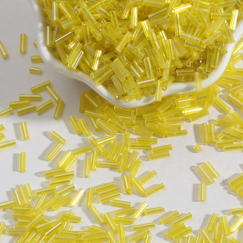镀彩玻璃米珠管珠2*7mm手工diy串珠饰品配件散珠手链项链批发|undefined