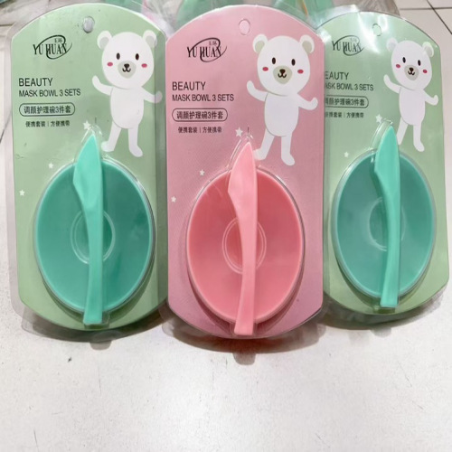 38 máscara facial tazón barra de máscara medidor de tres piezas DIY herramientas de máscara facial de maquillaje de belleza