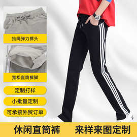 运动裤定制宽松毛圈布针织裤PANTS宽松卫裤黑色百搭裤子