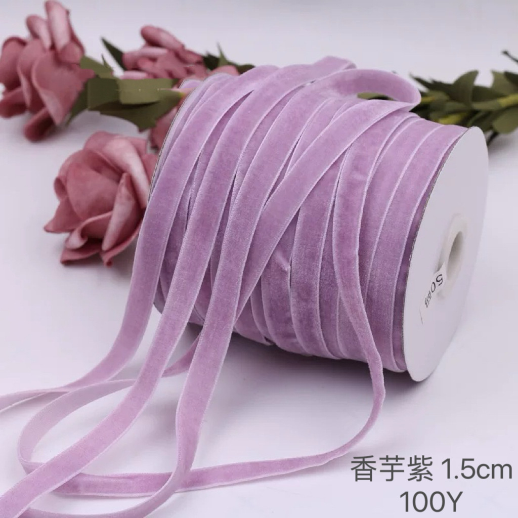 Gran bandeja de un solo lado de cinta de terciopelo cinta de terciopelo para el cabello arco DIY flores regalos accesorios de ropa