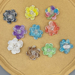 メーカー直販ABカラーアクリル花びら部品二重真珠花diyイヤリング髪飾り卸売り