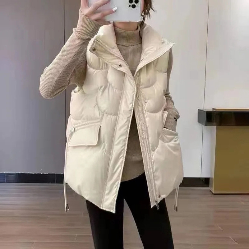 秋冬宽松女棉外面棉马夹背心棉马甲坎肩新款棉背心外套夹免洗批发
