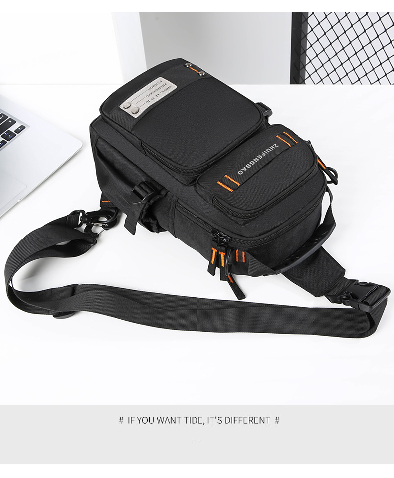 New fashionable men's chest bag, multi-functional dual-purpose backpack, simple small backpack, outdoor single-shoulder travel crossbody bag undefined