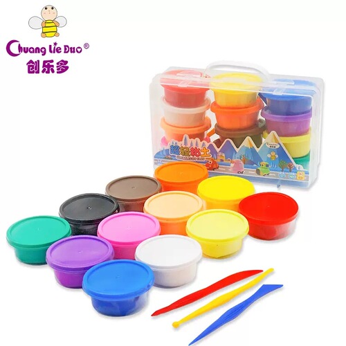 Chuangleduo ultra-light clay colored mud DIY children's plasticine kindergarten clay toys portable storage box gift