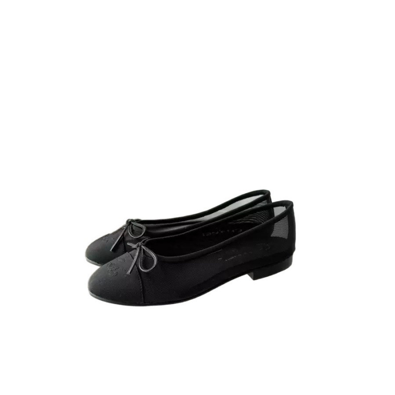 Quality Shoes -style Flat Bow Shallow-cut New Model Genuine Color-blocking Full Leather Elegant Ballet Shoes_vogvips.com