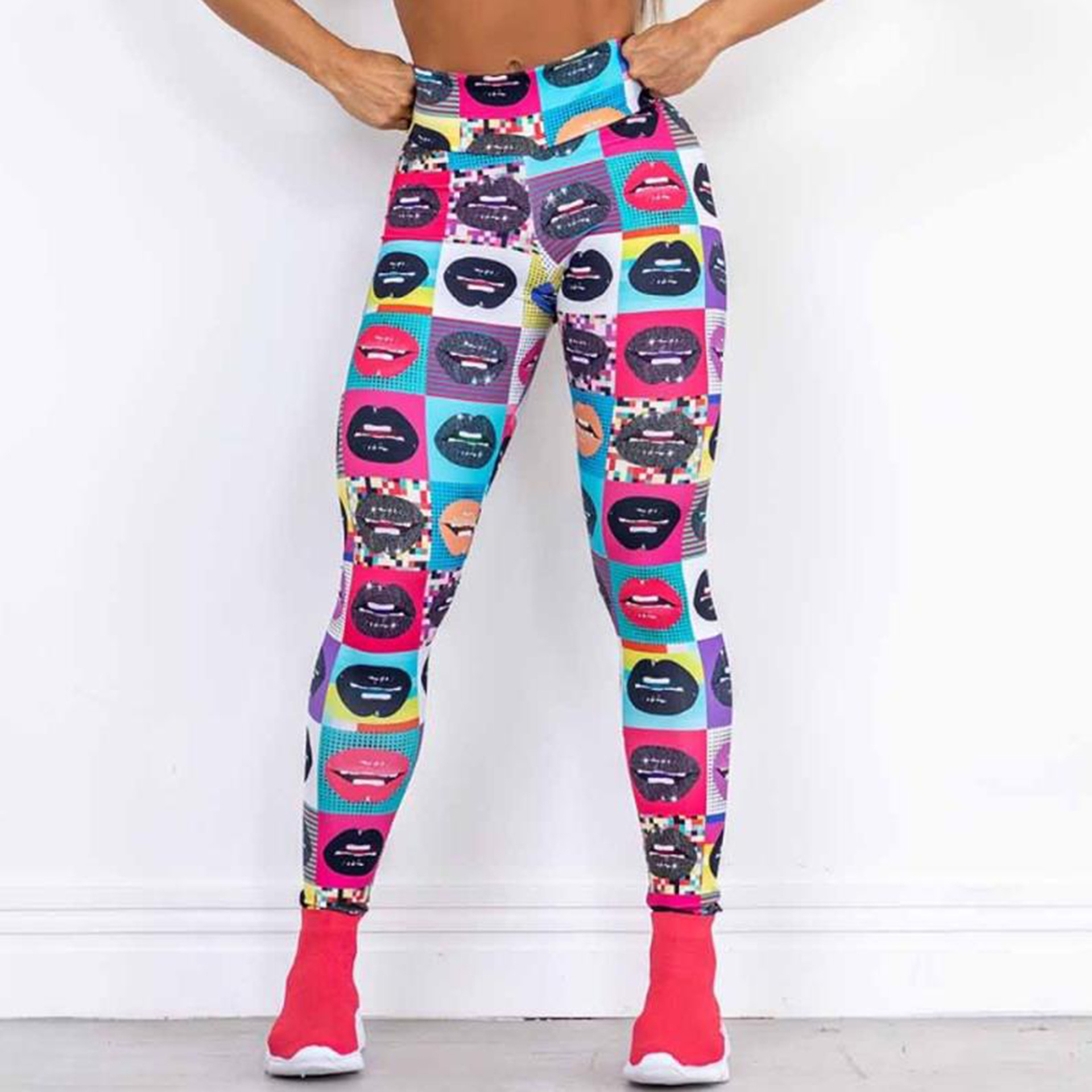 Fitness Printing Chlorinated Fiber Polyester Printing Active Bottoms Jogger Pants display picture 1