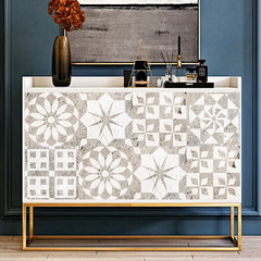 新款花磚圖案磨砂啞膜地板貼廚房後擋板桌面衣櫃翻新牆貼MZ-6-081