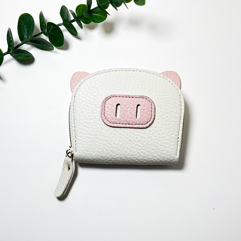 Nueva bolsa de tarjetas de órgano en línea para mujeres estudiantes ligeros cerdo cerdo cremallera multi-tarjeta cubierta de tarjetas lindas tarjetas cambio al por mayor