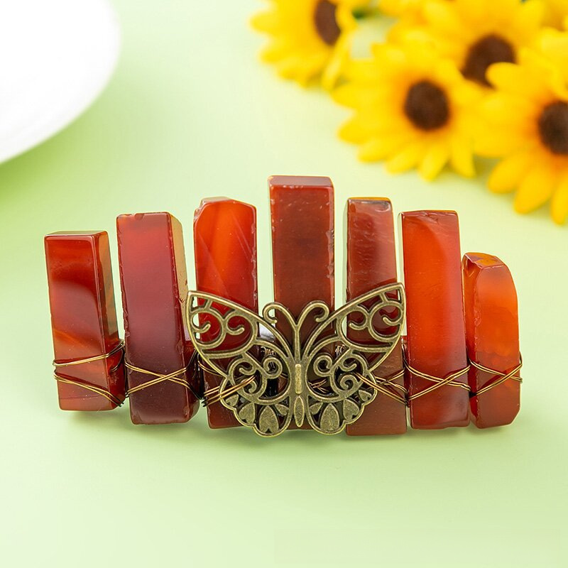 Presilha de cabelo borboleta de cristal acessório boho_voghion.com
