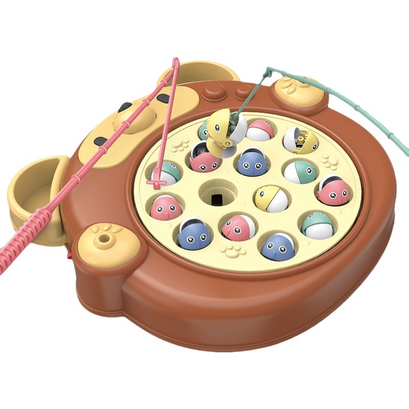 Transfronteriza música interactiva giratoria Placa de pesca eléctrica juguete caña de pescar traje Educativo Educación Temprana masculina y femenina bebé regalo