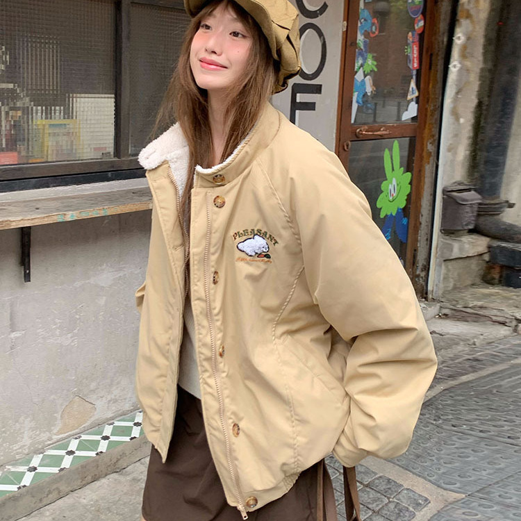 2025年冬季新款韩版百搭棉服女宽松小个子时尚加厚立领棉袄外套潮