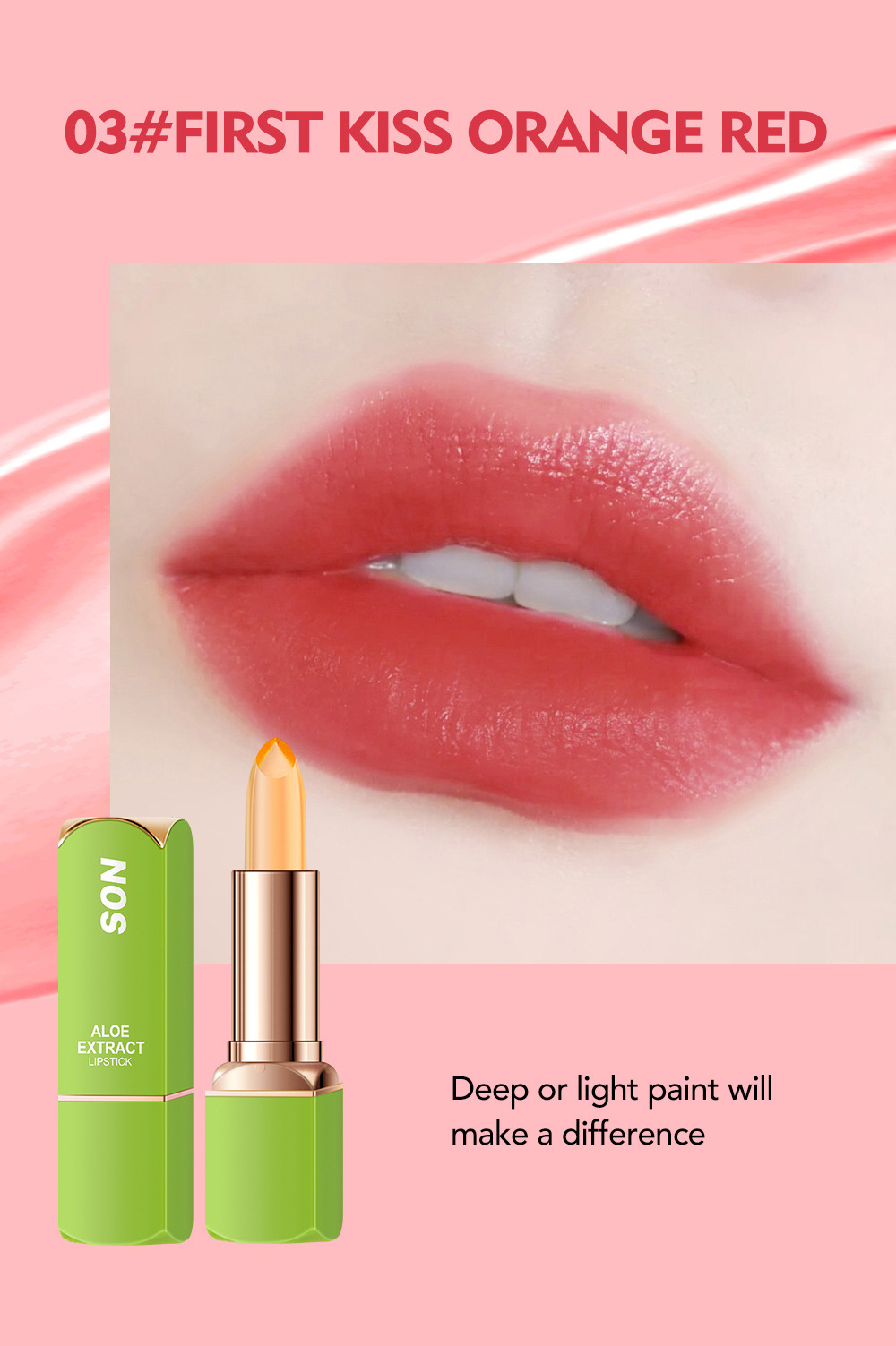 warm lipstick Cross-border NOS Aloe Vera temperature-changing Lipstick Lipstick does not stick to the cup and provides long-lasting moisturizing and nourishing lip lines undefined