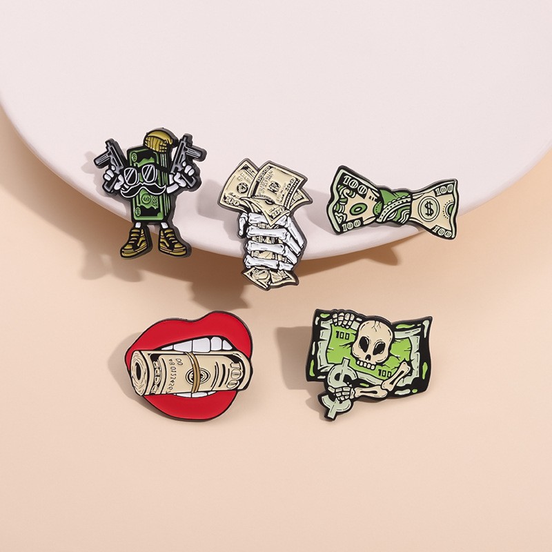 Cartoon, Skull Pattern Cute Funny Pin Cartoon Skull Alloy Plating Unisex Brooches
