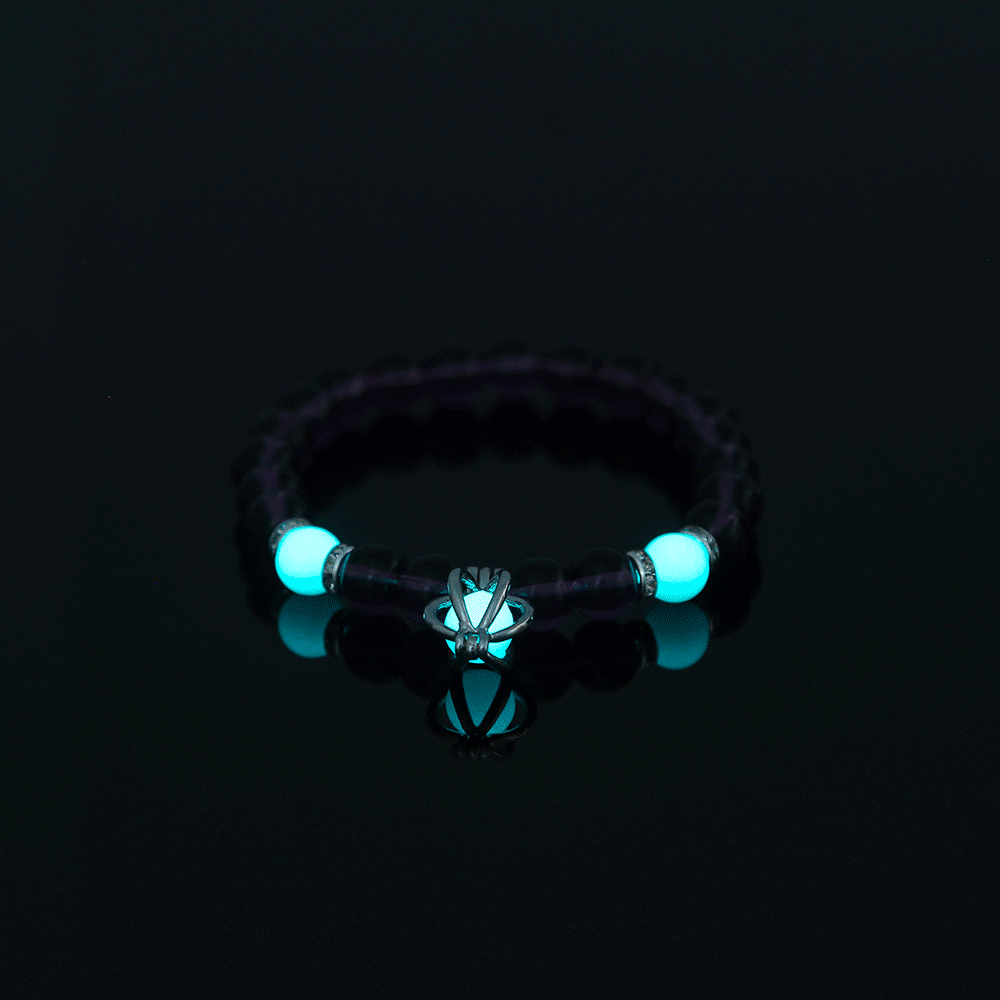 Bracelet de perles lotus phosphorescent brillant dans le noir_voghion.com