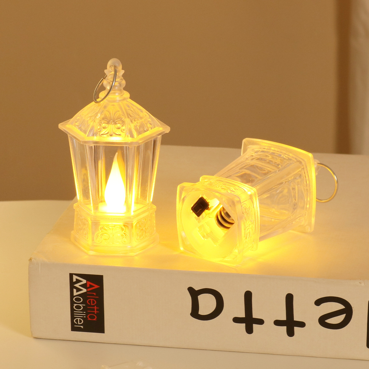 Lámpara de viento LED con vela, estilo navideño, decoración retro – Producto transfronterizo para Amazon