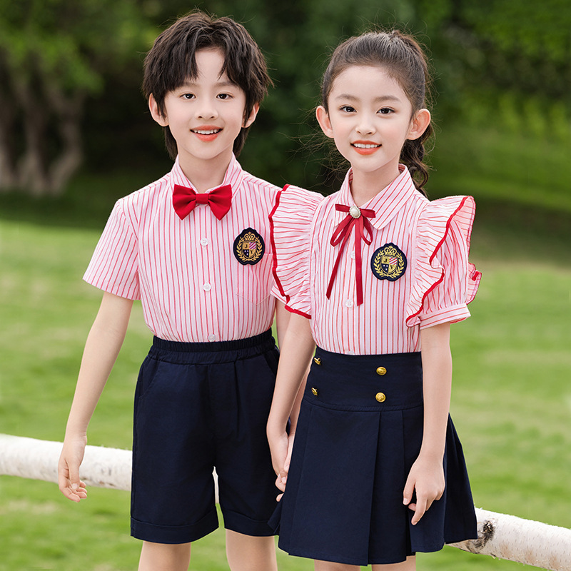 幼儿园园服夏装小学生班服夏季短袖校服61儿童节演出服装毕业照