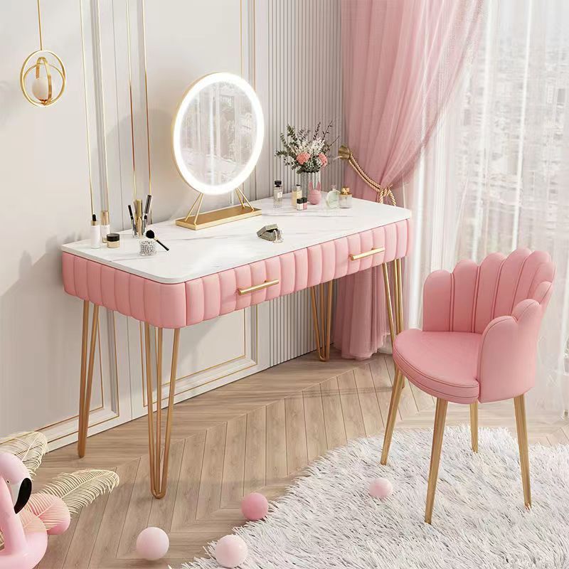 Light Luxury Dressing Table Bedroom Modern Simple 2023 New Small Apartment High-End Imitation Marble Makeup Table