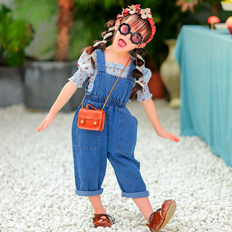 Spring blue denim children's overall