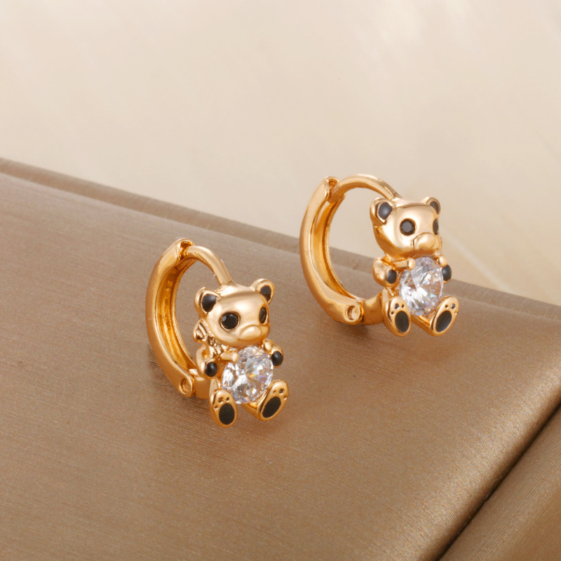 Joyería Xuping, Aleación con Baño Electrolítico en Color Oro de 18k, Pendientes con Circonitas Multicolores, Estilo Europeo y Americano, Clips para Orejas, Accesorios Versátiles y Modernos para Orejas, Venta al por Mayor