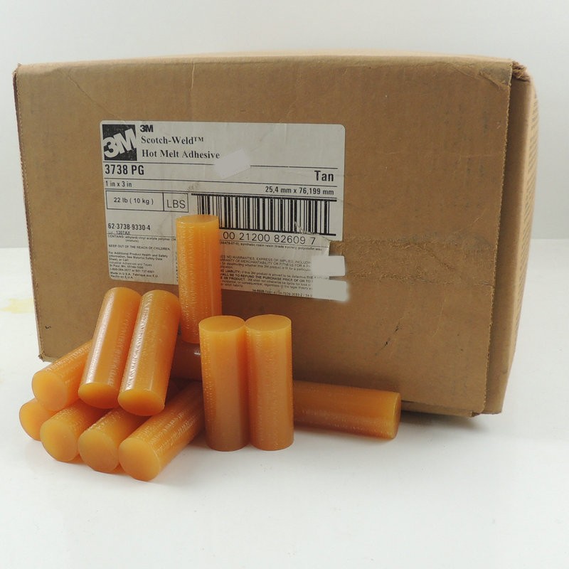 3M 热熔胶条棒 3738PG胶条  22lb 1箱 通用3M胶条胶水