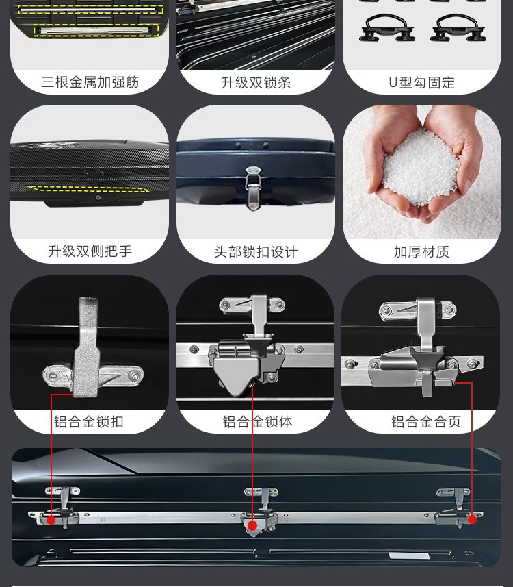 Suitable for universal roof luggage boxes for SUVs, Boyue, T-Roc, Tiguan, Aion Y, car travel luggage racks, off-road fixed luggage racks