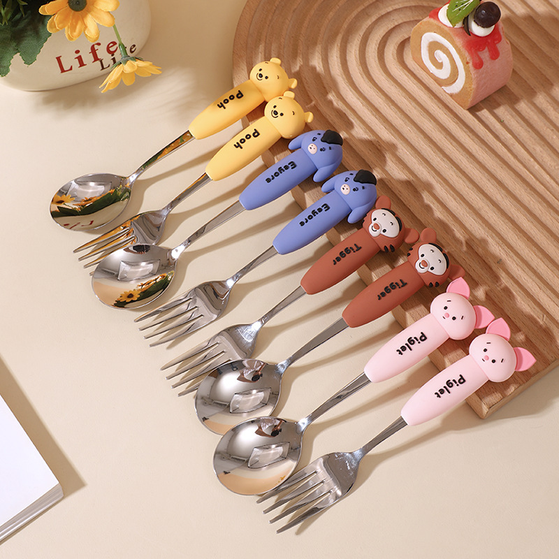 Disney cucharas de acero inoxidable cucharas portátiles cucharas de dibujos animados cucharas para niños cucharas de sopa caseras