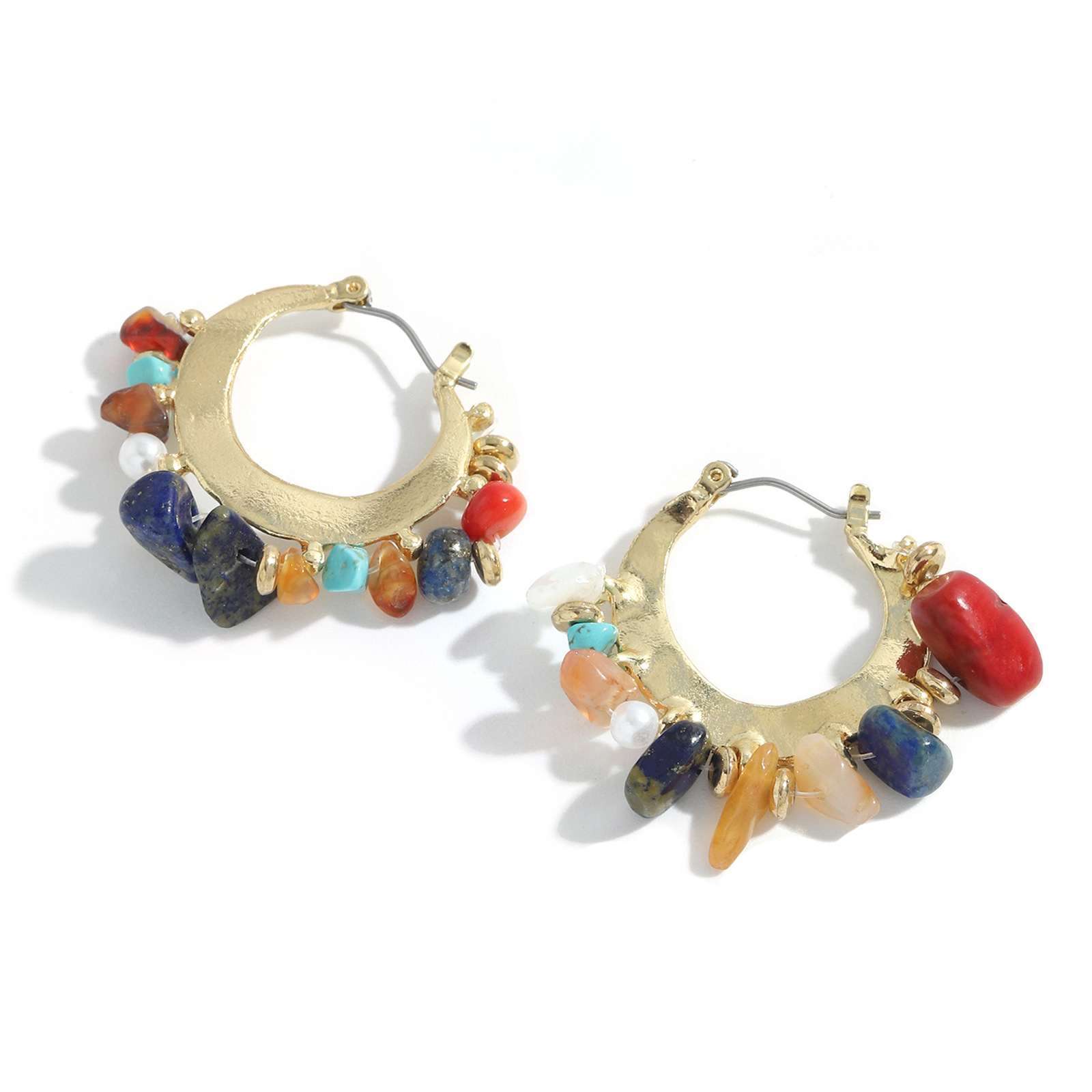 Fashion Creative Geometric Alloy Handmade Gravel Earrings display picture 3