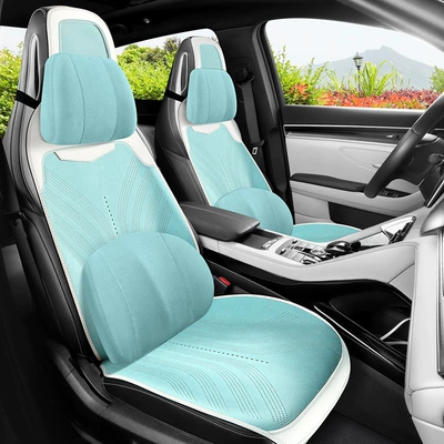 The New Suede Leather for the Ideal 2025 Model Is Suitable for All Ideal Car Saddle Pads for All Seasons and Is Available for Wholesale (Four Seasons Pad) - tiffany-blue-standard-version-one-piece-head