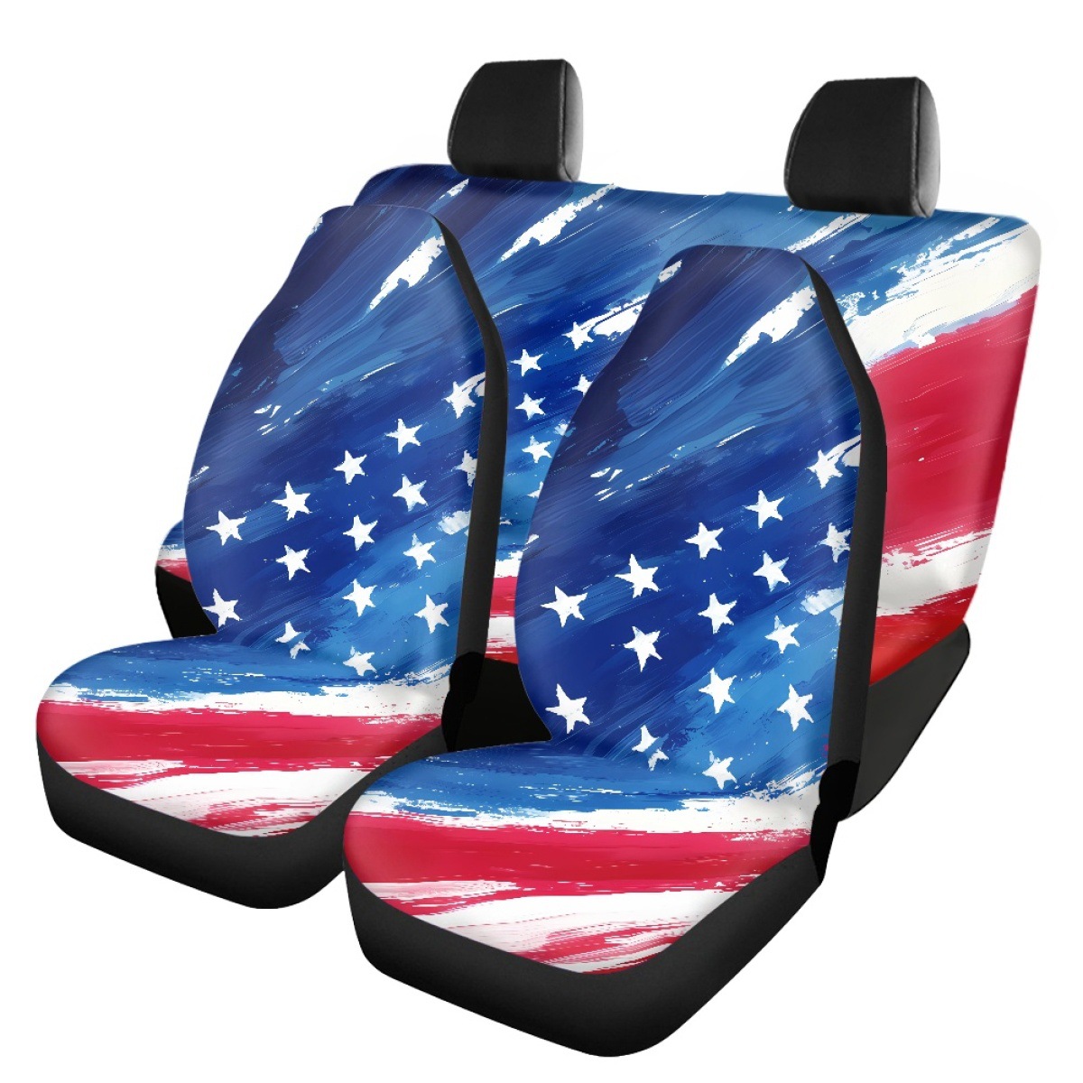 Amazon's best-selling American flag-printed car seat covers, featuring a non-slip design for vehicle seat protection, available for drop shipping