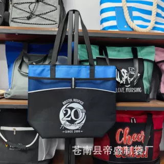跨境大容量牛津布手提袋保温袋女士托特包单肩斜挎包户外露营冰袋