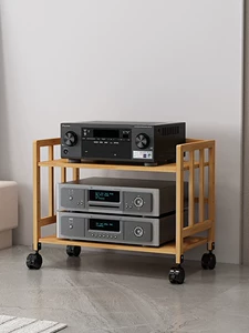 Amplifier Rack, Multi-Layer Solid Wood Audio Placement Rack, Tube Amplifier Stand, Home Theater Cabinet, Audio-Visual Room Equipment Cabinet
