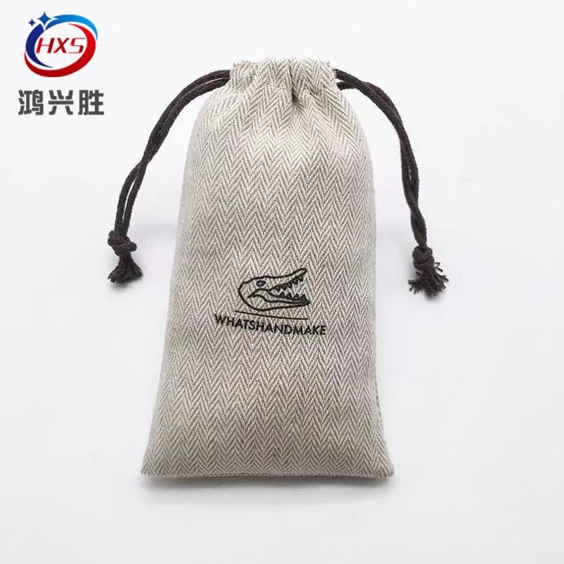 厂家直销手提棉麻布束口袋麻布购物空白袋珠宝礼品抽绳束口袋收纳