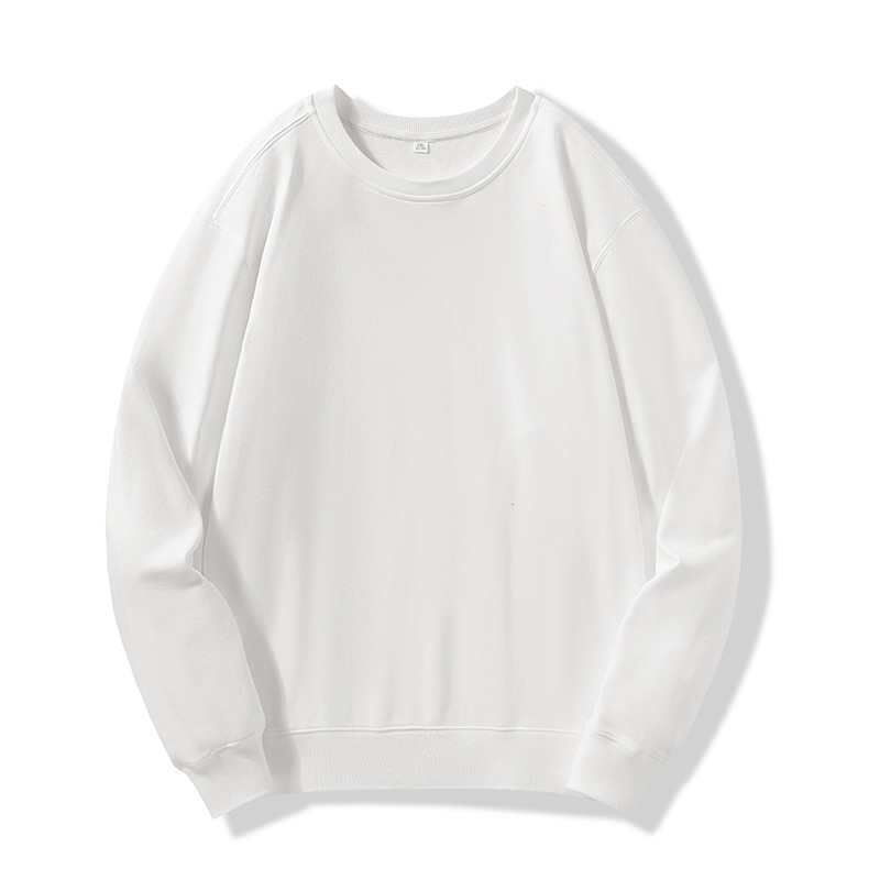 Otoño y invierno suave y cómodo algodón peinado ropa de trabajo personalizada de punto de color sólido hombro cuello collar logotipo personalizado suéter