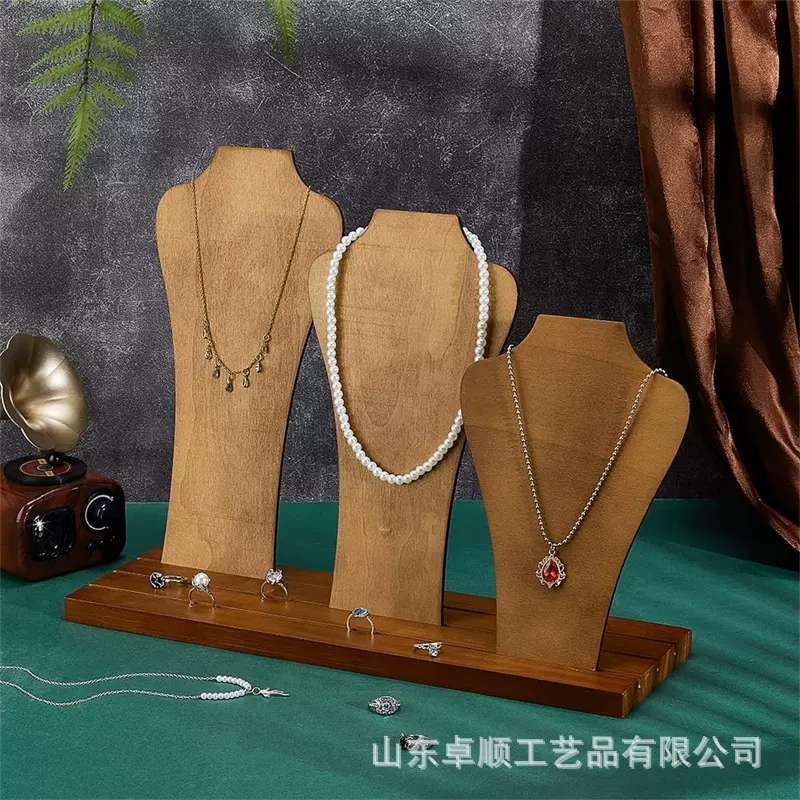 木质项链挂架饰品展示架托盘分层式模型展示道具吊坠实木陈列架