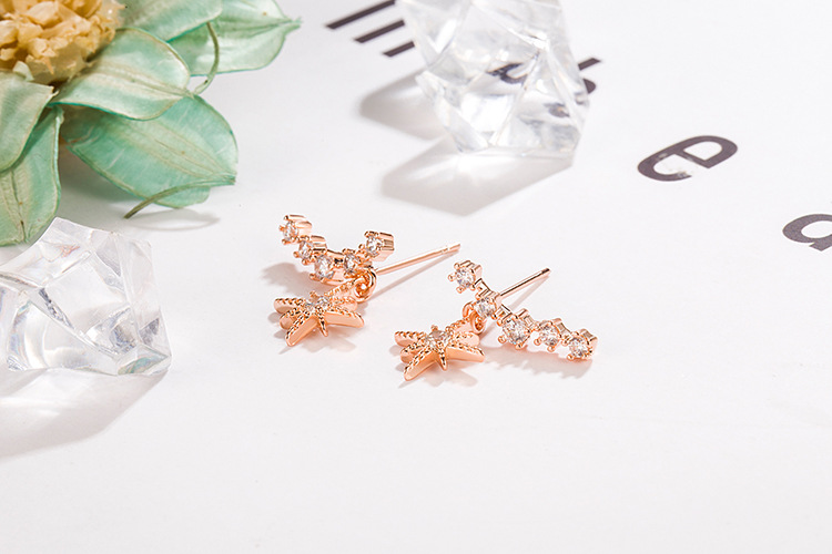 Korean Fashion Diamond Star Earrings Eight-pointed Star Earrings Personality Ins Jewelry display picture 4