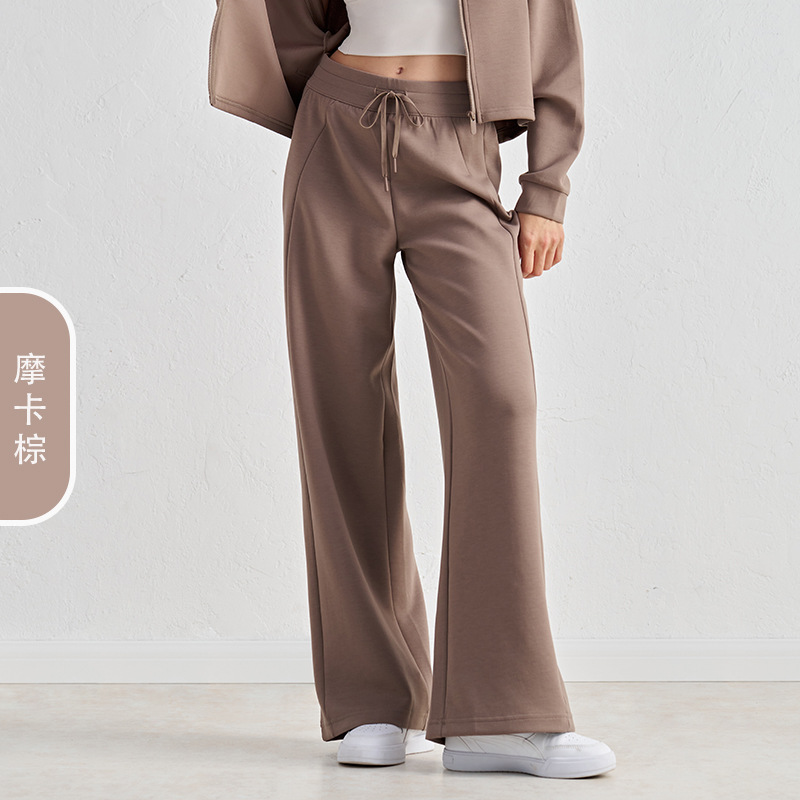 Nuevos pantalones deportivos de cuerda recta, cintura alta, pantalones relajados, pantalones deportivos de gimnasio, piernas delgadas