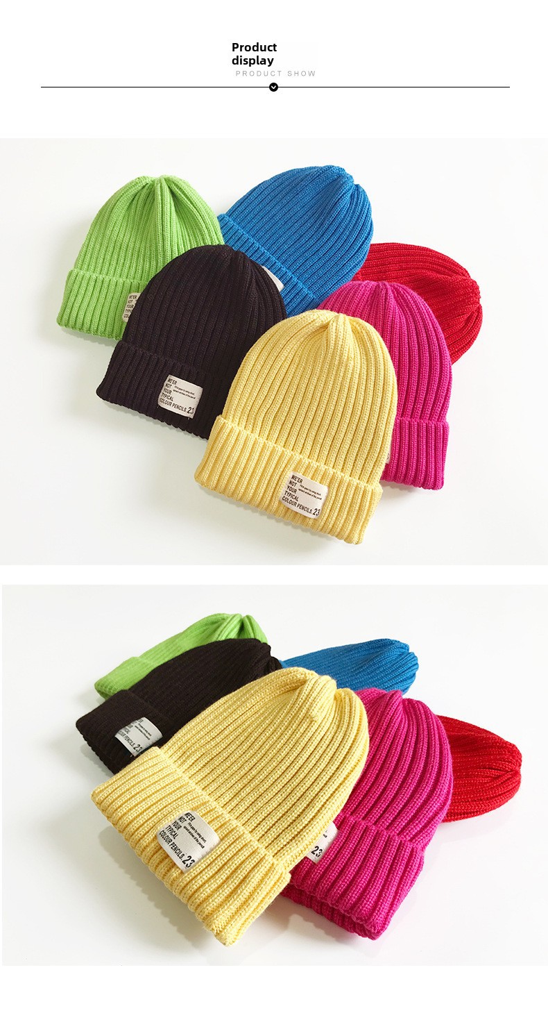 Bonnet tricoté pour enfants Cat Brother 2020 automne et hiver nouvelle version coréenne étiquette en tissu de mode chapeau en laine tendance mignon pour garçons et filles_voghion.com