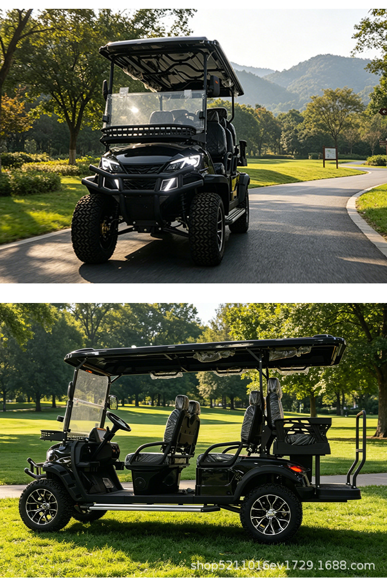 Electric Sightseeing Car, Golf Cart, Off-Road Electric Four-Wheel Sightseeing Shuttle Car, Reception and Patrol Vehicle