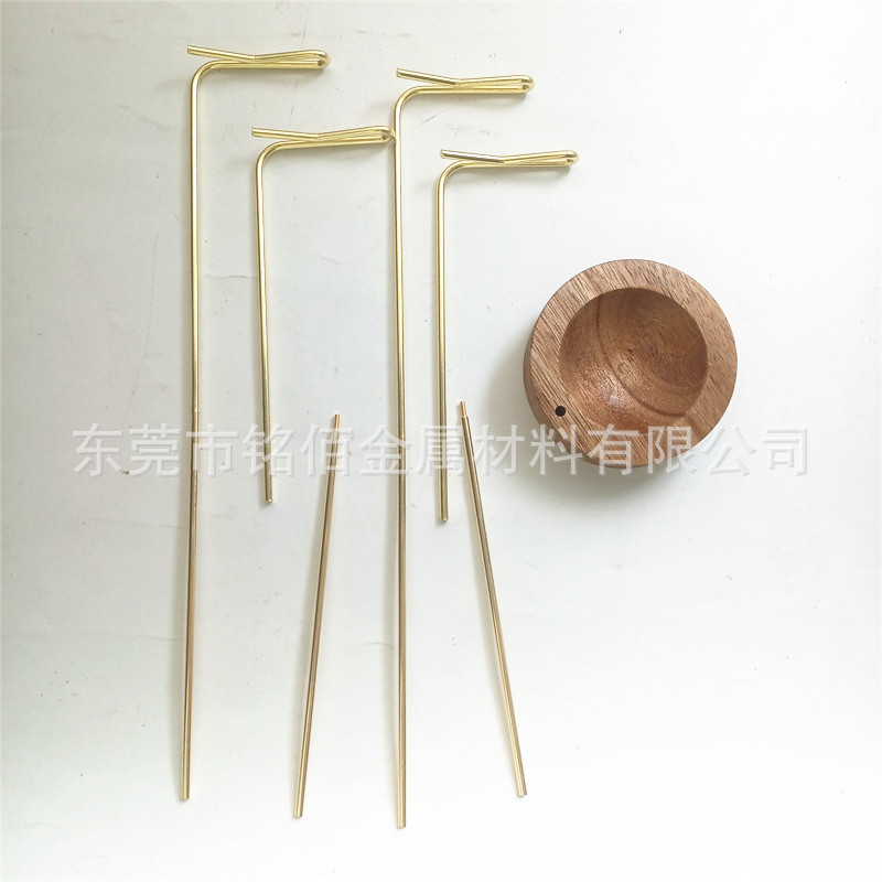 亚马逊爆款黄铜香插 倒挂线香香夹 黄铜香架 开槽香器 黄铜棒加工