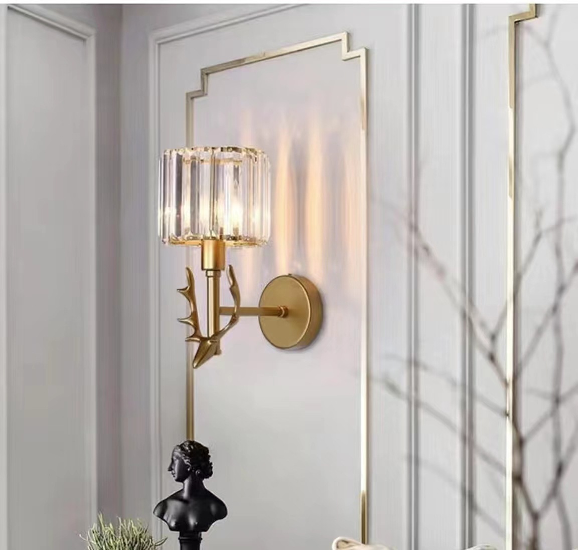 Lámpara de pared de cristal de suministro transfronterizo lámpara de pared decorativa moderna de estilo europeo lámpara de pared creativa sala de estar escalera pasillo lámpara