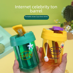 Influencer Tonton Bucket Summer Plastic Tonton Cup Sports Water Cup Student Portable Straw Cup Direct Drinking Plastic Cup Wholesale
