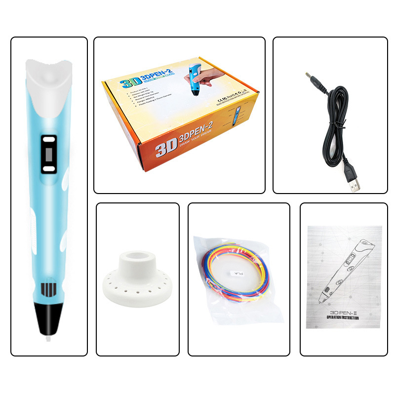 Suministro directo de fábrica Bolígrafo de impresión 3D de segunda generación Pintura tridimensional Pincel de graffiti Explosión de comercio exterior transfronterizo Regalo para niños Estudiantes